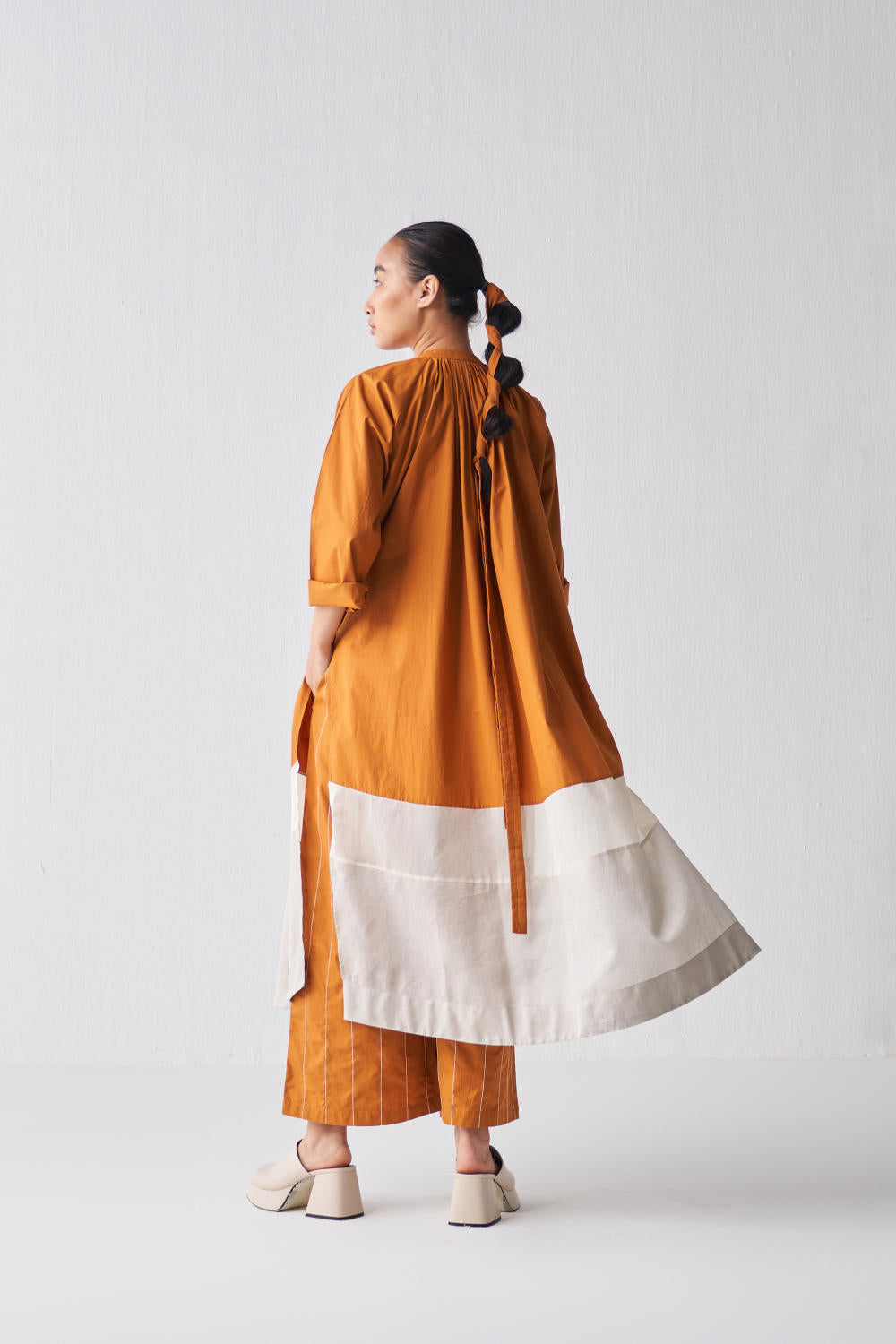 GATHERED NECK SHIRT CO-ORD
