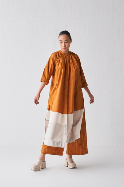 GATHERED NECK SHIRT CO-ORD