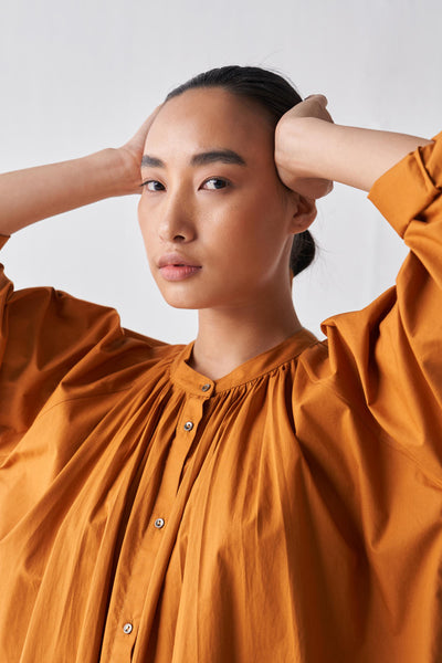 GATHERED NECK SHIRT CO-ORD