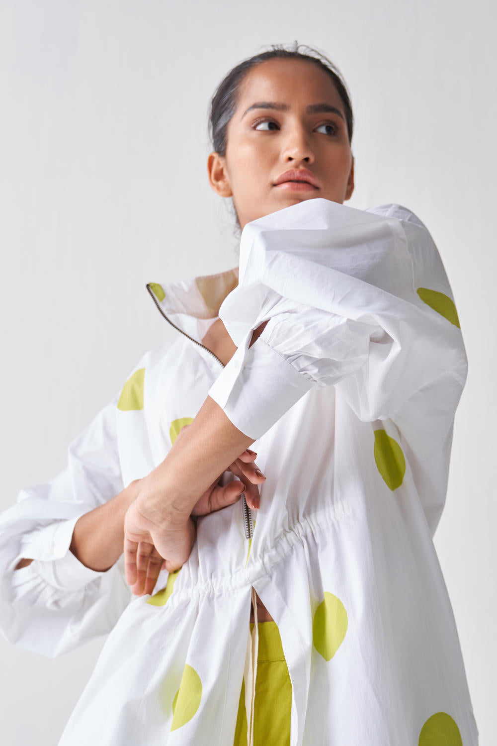 DRAWSTRING POLKA TUNIC CO-ORD