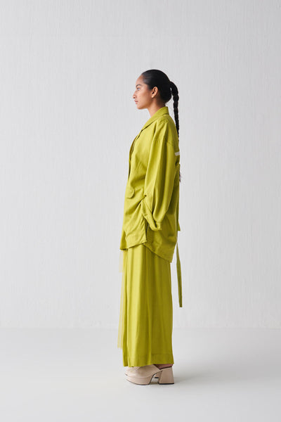 WIDE SLEEVE JACKET CO-ORD-LIME