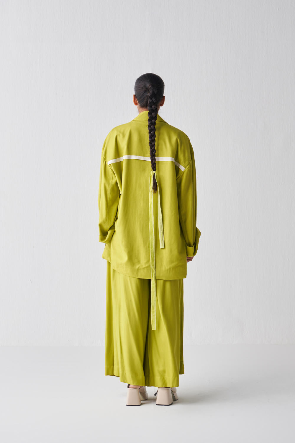 WIDE SLEEVE JACKET CO-ORD-LIME