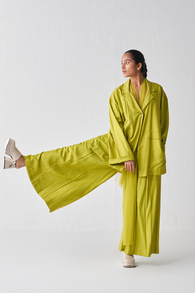 WIDE SLEEVE JACKET CO-ORD-LIME