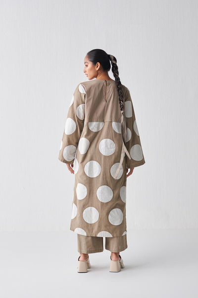 FRONT SLIT APPLIQUE TUNIC CO-ORD