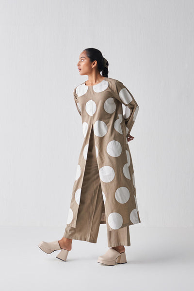 FRONT SLIT APPLIQUE TUNIC CO-ORD