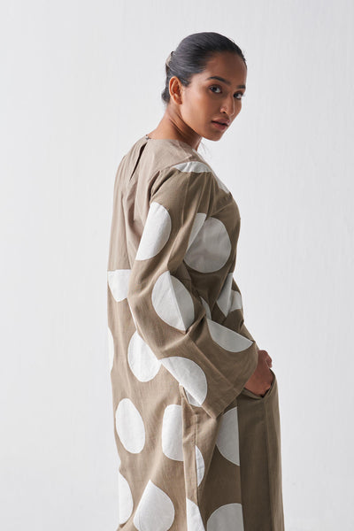 FRONT SLIT APPLIQUE TUNIC CO-ORD
