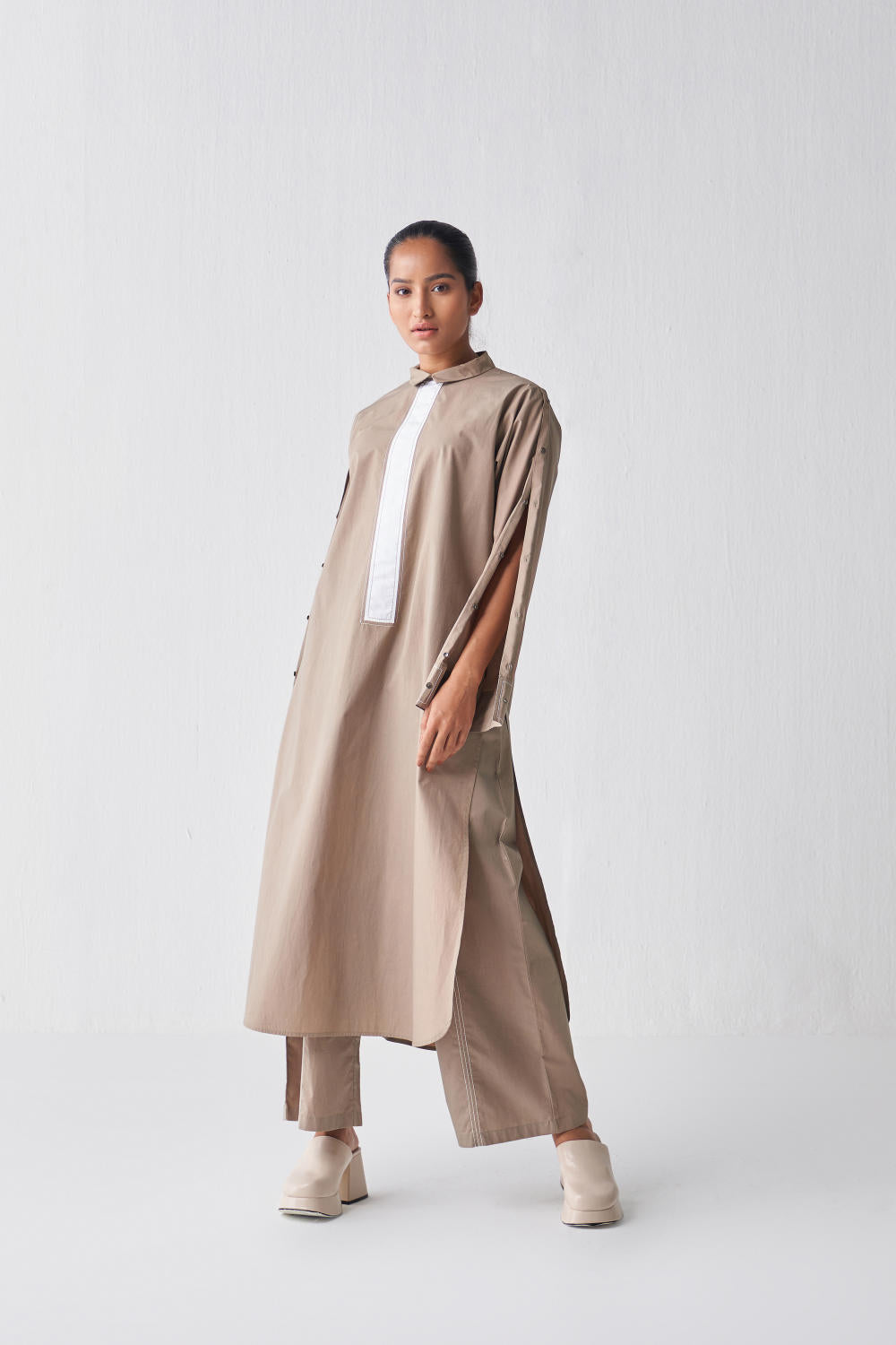EXTENDED PLACKET TUNIC CO-ORD