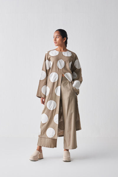 FRONT SLIT APPLIQUE TUNIC CO-ORD (SET OF 3)