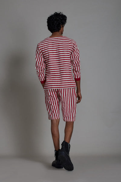 SPADE RED STRIPE TSHIRT & STRIPE SHORTS