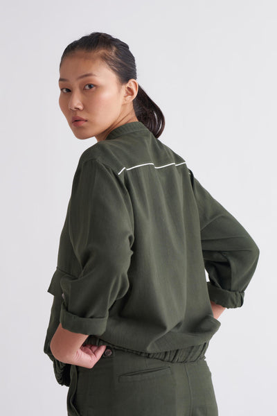 Short Jacket Co-ord - Olive
