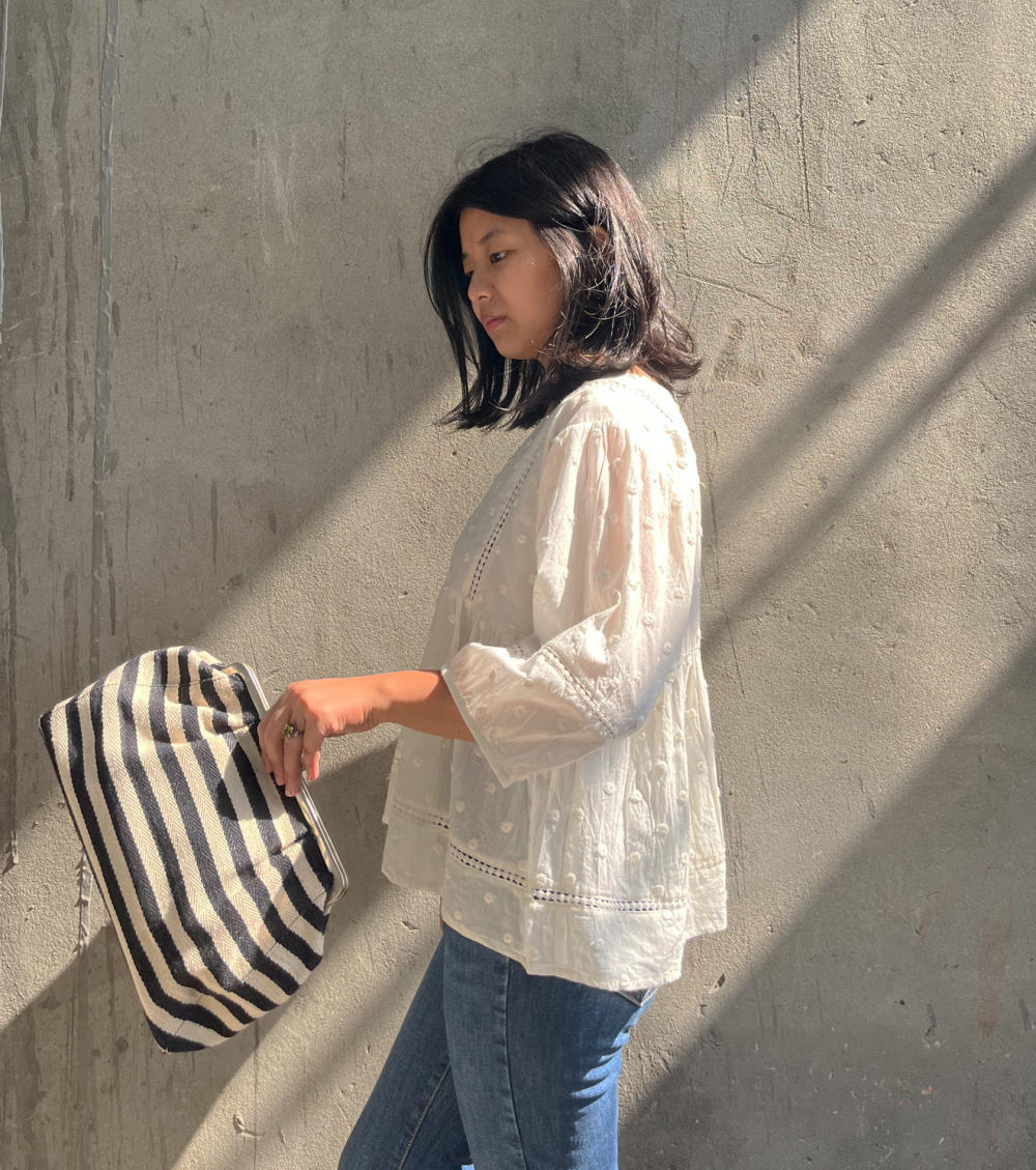 Stripe it Black Clutch