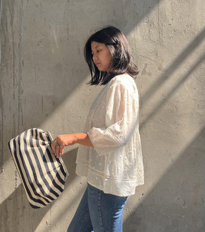 Stripe it Black Clutch