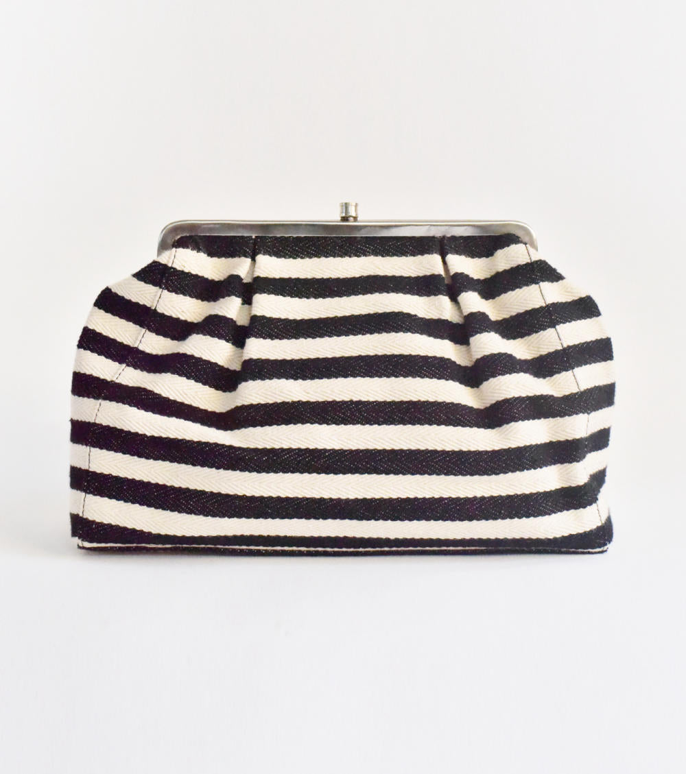 Stripe it Black Clutch