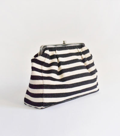 Stripe it Black Clutch