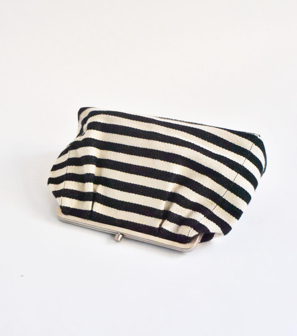 Stripe it Black Clutch