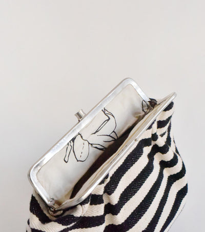 Stripe it Black Clutch
