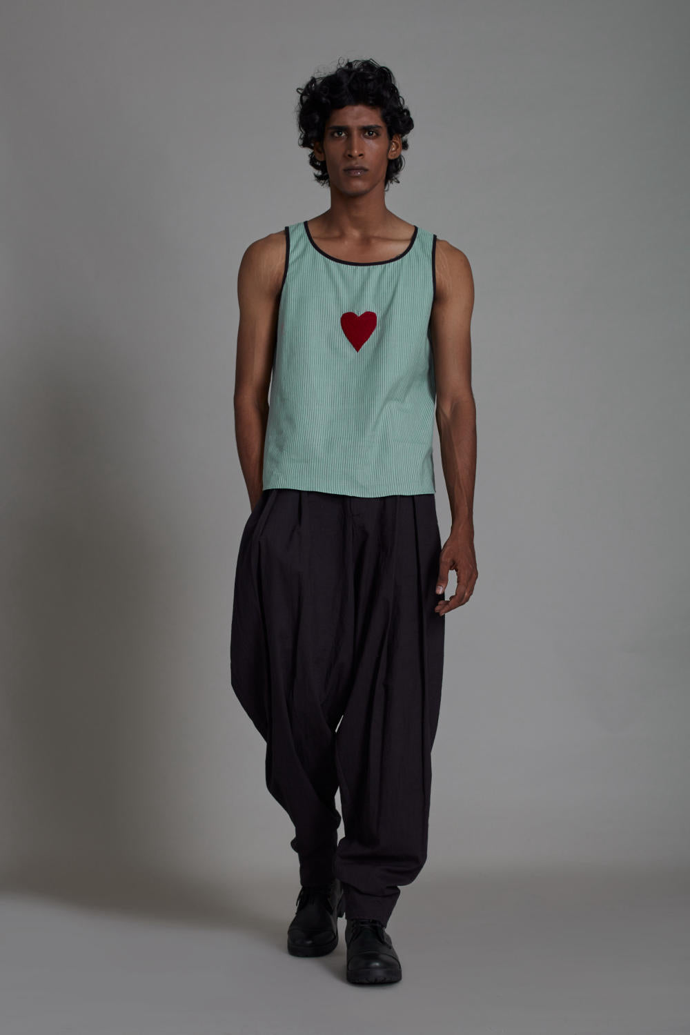 TANK TOP & BALLOON PANTS SET- BLUE & BLACK
