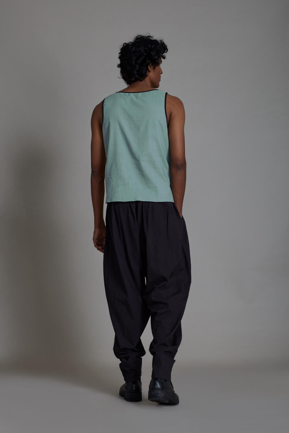TANK TOP & BALLOON PANTS SET- BLUE & BLACK
