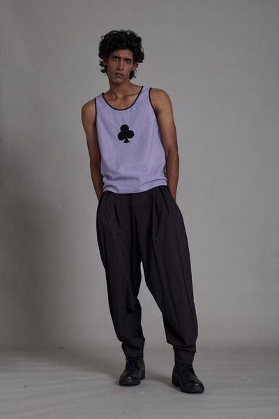 TANK TOP & BALLOON PANTS SET- LAVENDER & BLACK