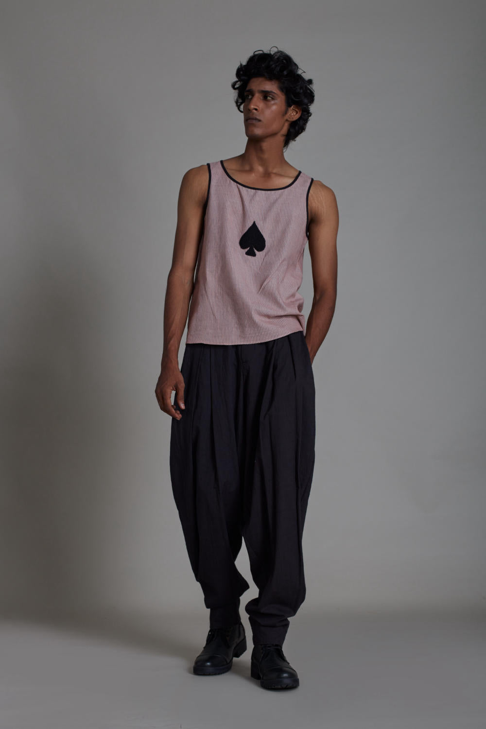 TANK TOP & BALLOON PANTS SET- SS PINK & BLACK