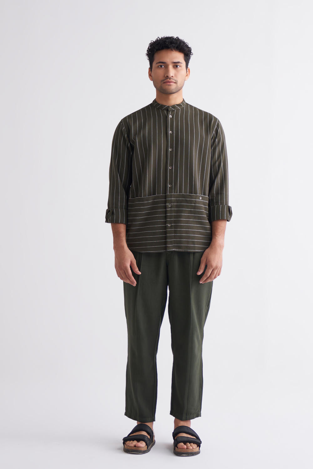 Front Pocket Shirt Co-ord - Olive