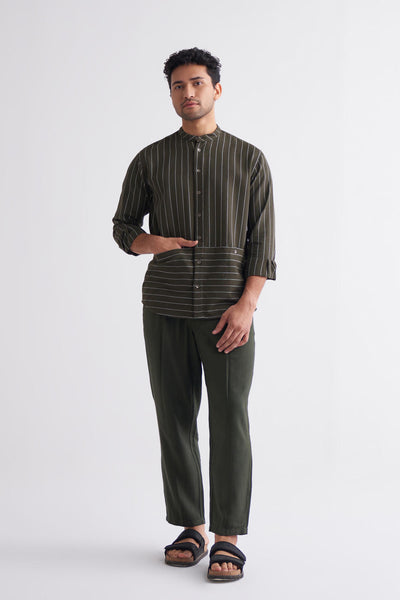 Front Pocket Shirt Co-ord - Olive