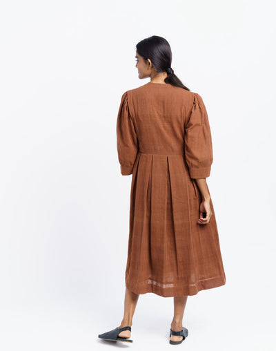 The 70’s classic wrap midi dress - Brown