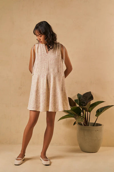 The Coral Tide handwoven dress