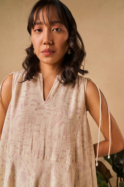 The Coral Tide handwoven dress