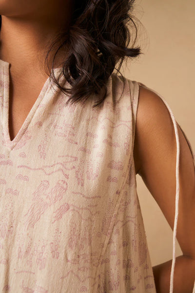 The Coral Tide handwoven dress