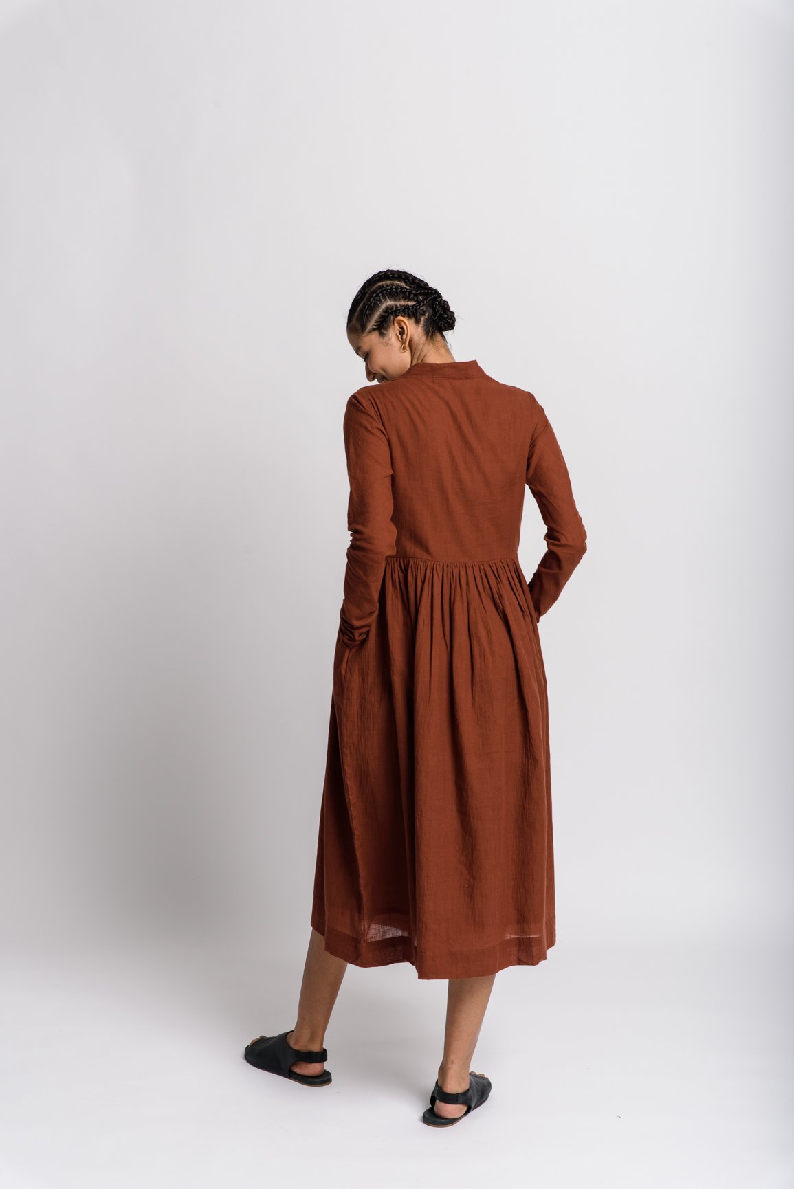 Toasted brown layered dress - Brown