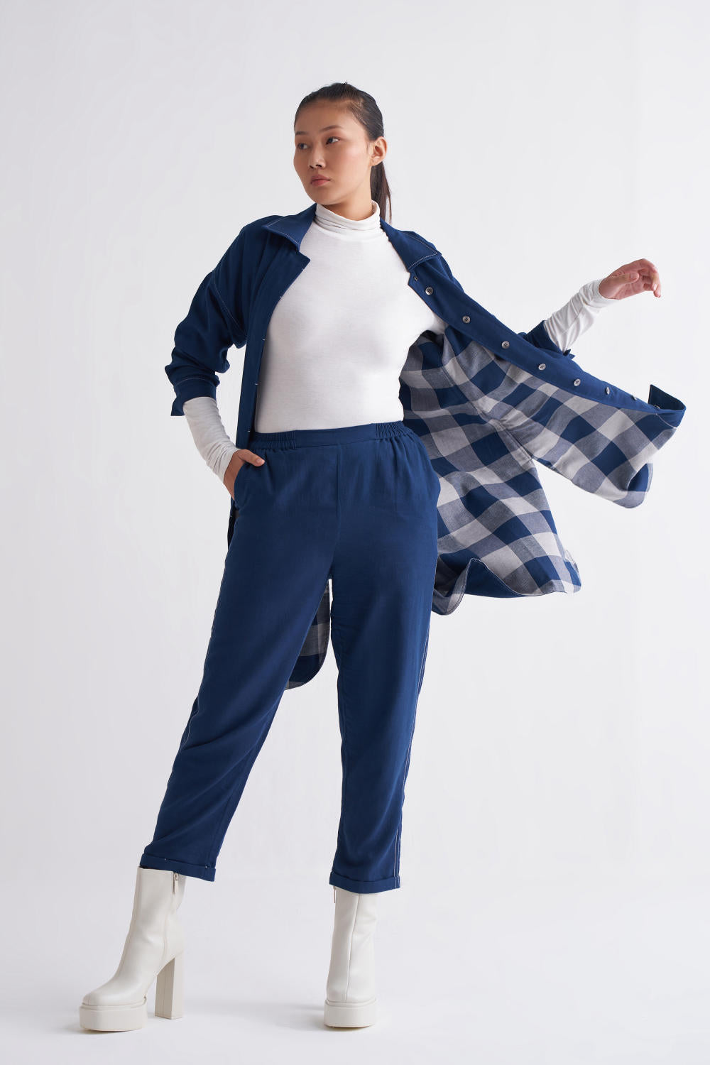 U-Shape Jacket Co-ord - Navy
