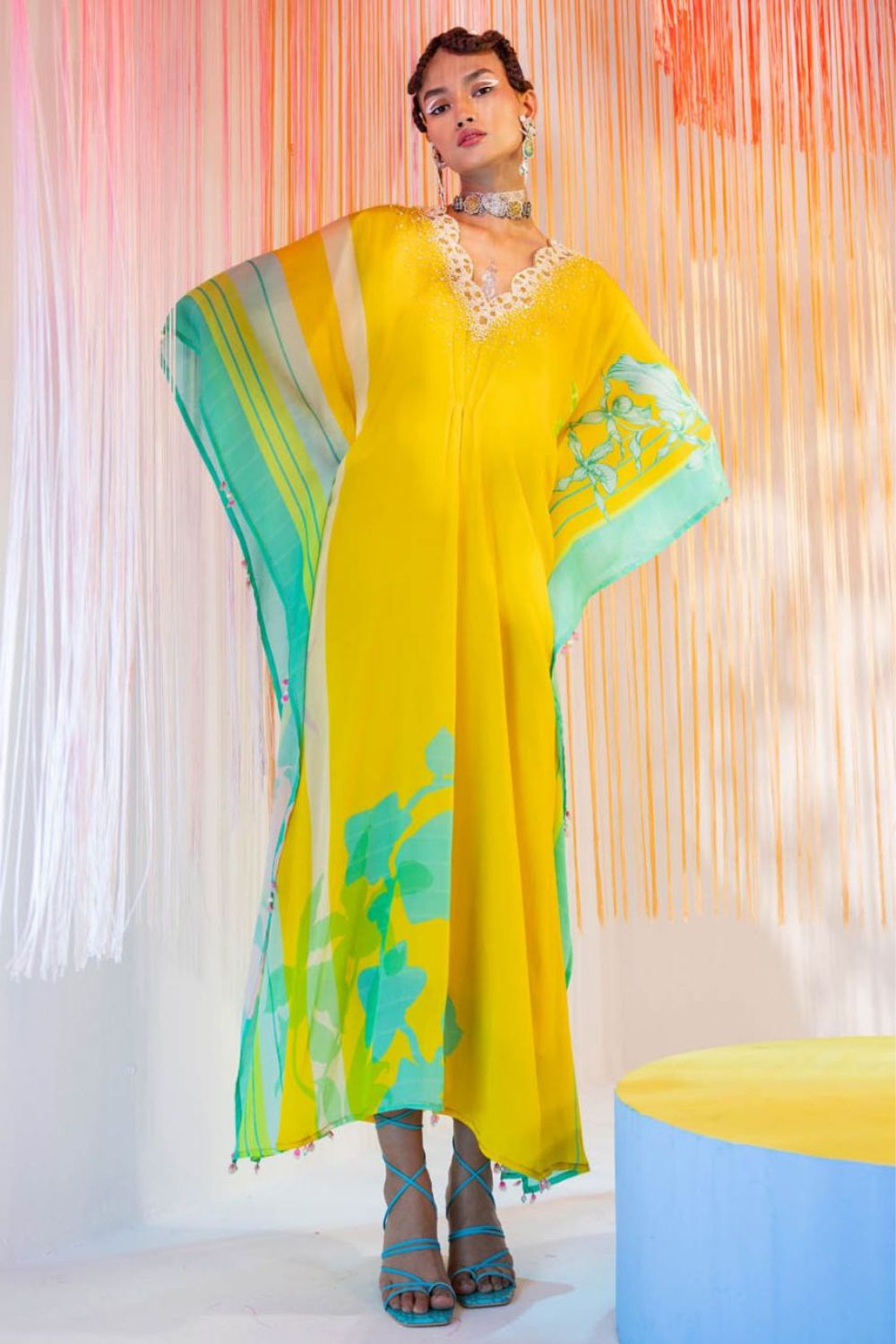 YELLOW PEARL KAFTAN