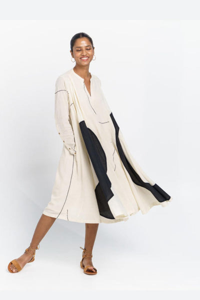 Colour-block midi dress