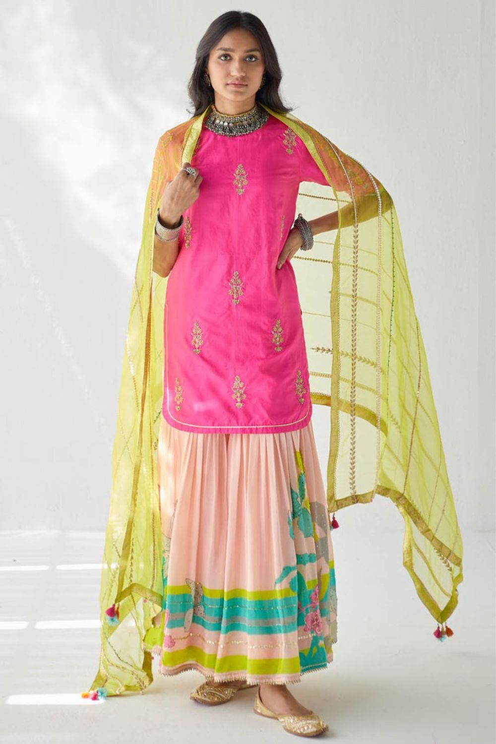 HOT PINK ORCHID GHARARA SET