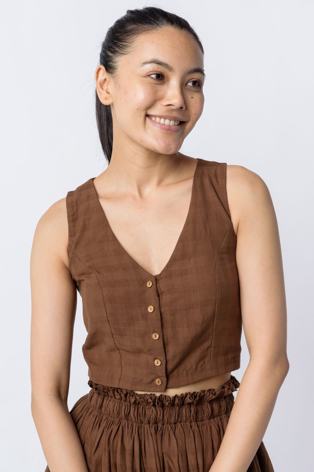 Antique brown blouse - Brown