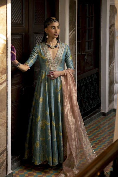 Fariba Moonlight Printed Tissue Anarkali Set