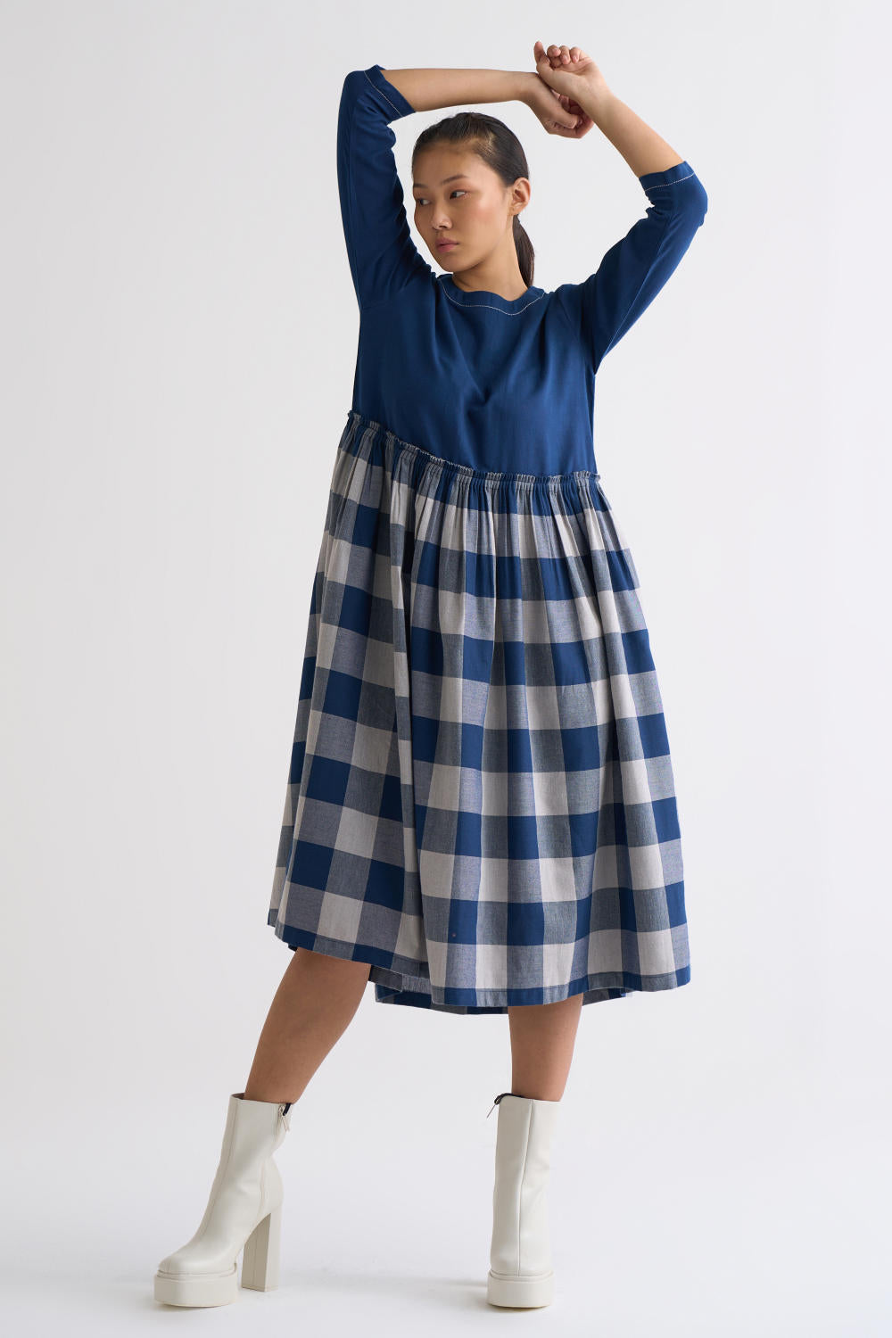 Yoke Dress Co-ord - Navy