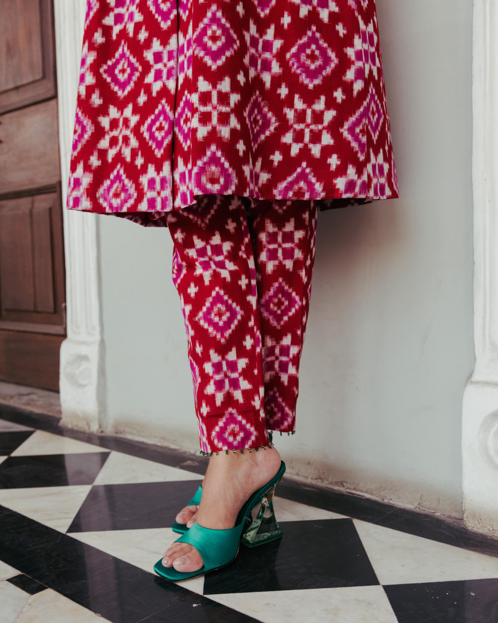 Ahilya Ikat Trench Kurta Set Fashion JodiLife