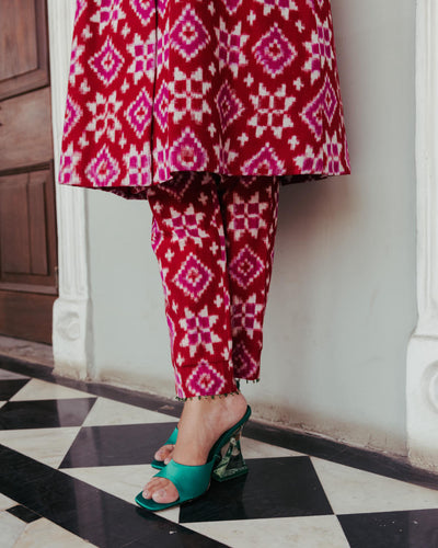 Ahilya Ikat Trench Kurta Set Fashion JodiLife