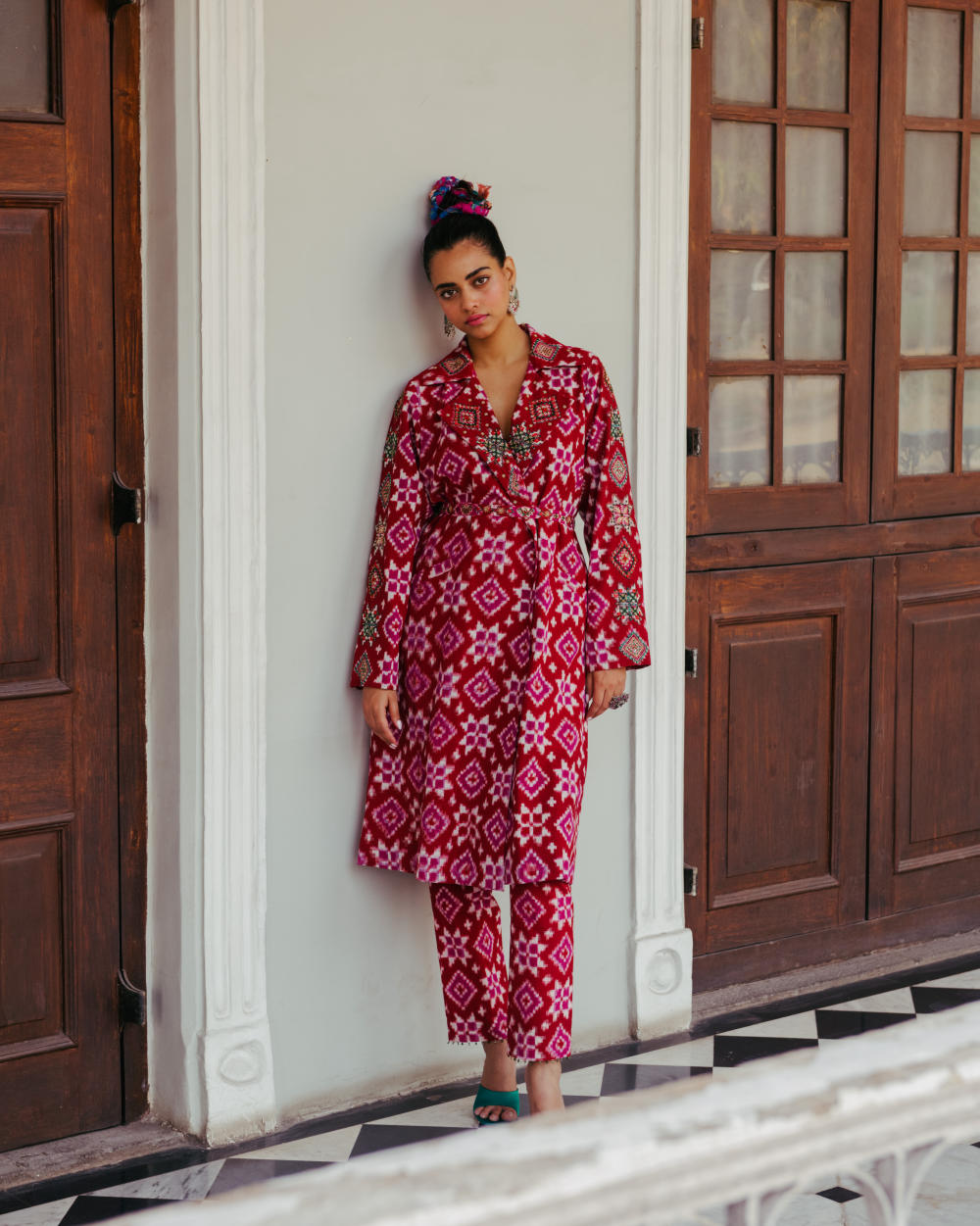 Ahilya Ikat Trench Kurta Set Fashion JodiLife XXS Ikat Trench Kurta Set