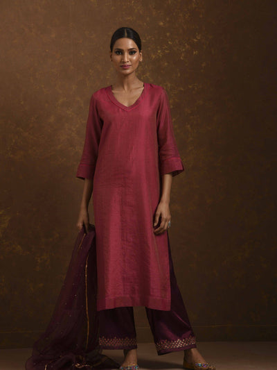 Aks Red-Wine Kurta Set Fashion Priti Prashant 
