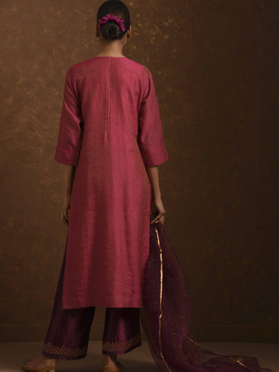 Aks Red-Wine Kurta Set Fashion Priti Prashant 
