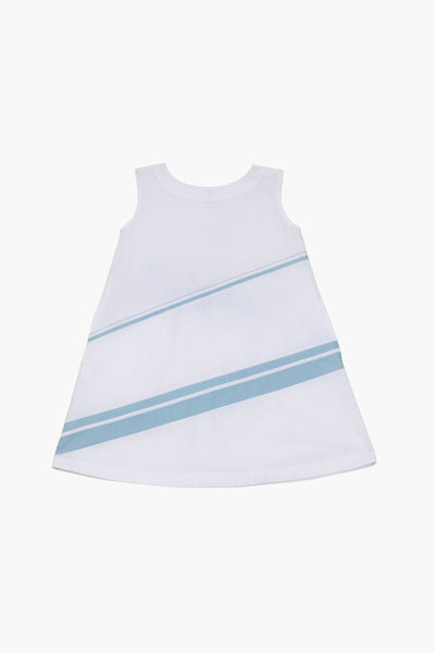 Applique Dress- White Kids THREE Kids 