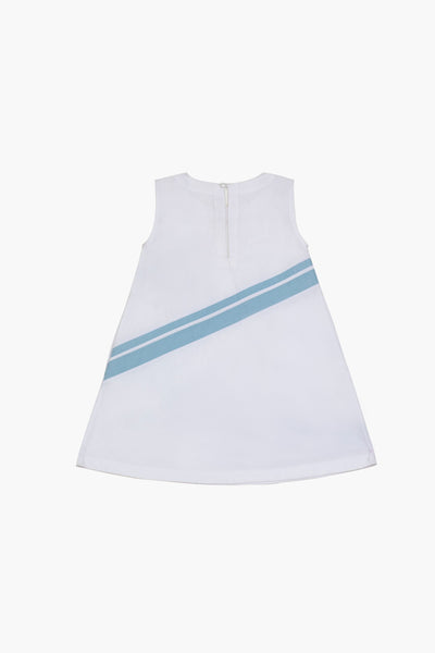 Applique Dress- White Kids THREE Kids 
