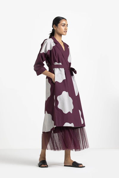 Applique Jacket Wine Co-ord (Set of 2) Fashion THREE