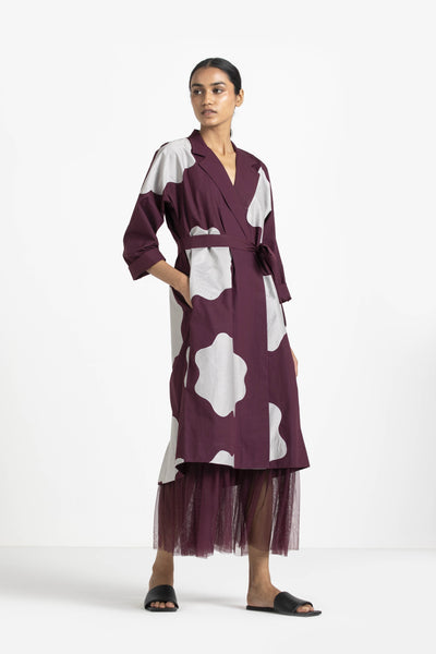 Applique Jacket Wine Co-ord (Set of 2) Fashion THREE