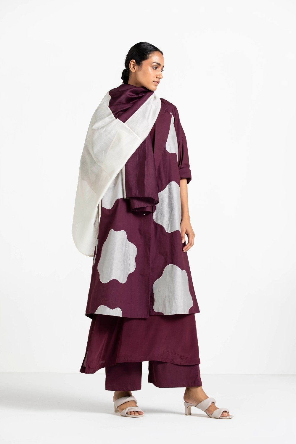 Applique Jacket Wine Co-ord (Set of 4) Fashion THREE