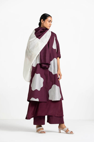 Applique Jacket Wine Co-ord (Set of 4) Fashion THREE