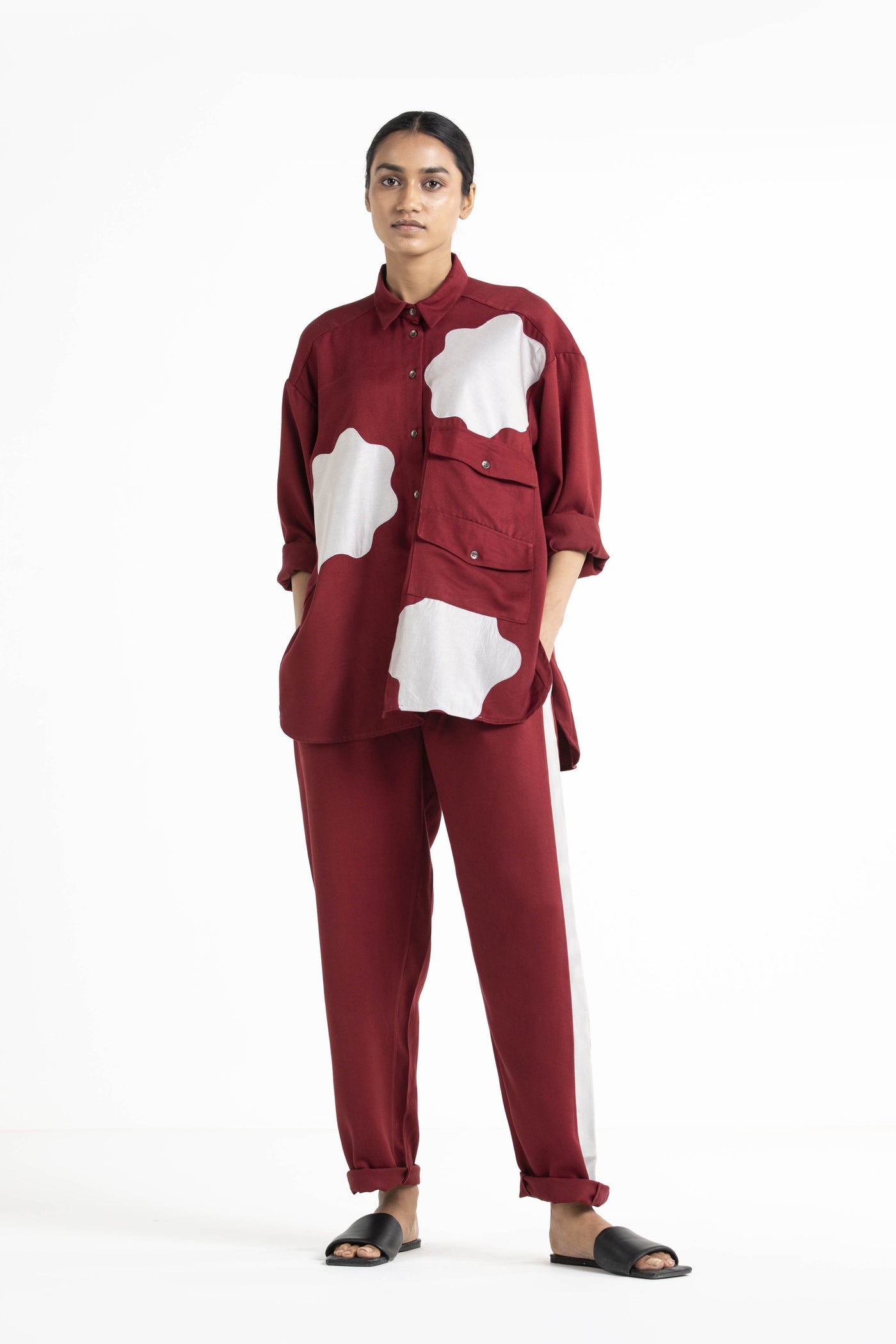Applique Patch Pocket Shirt Co-ord Fashion THREE